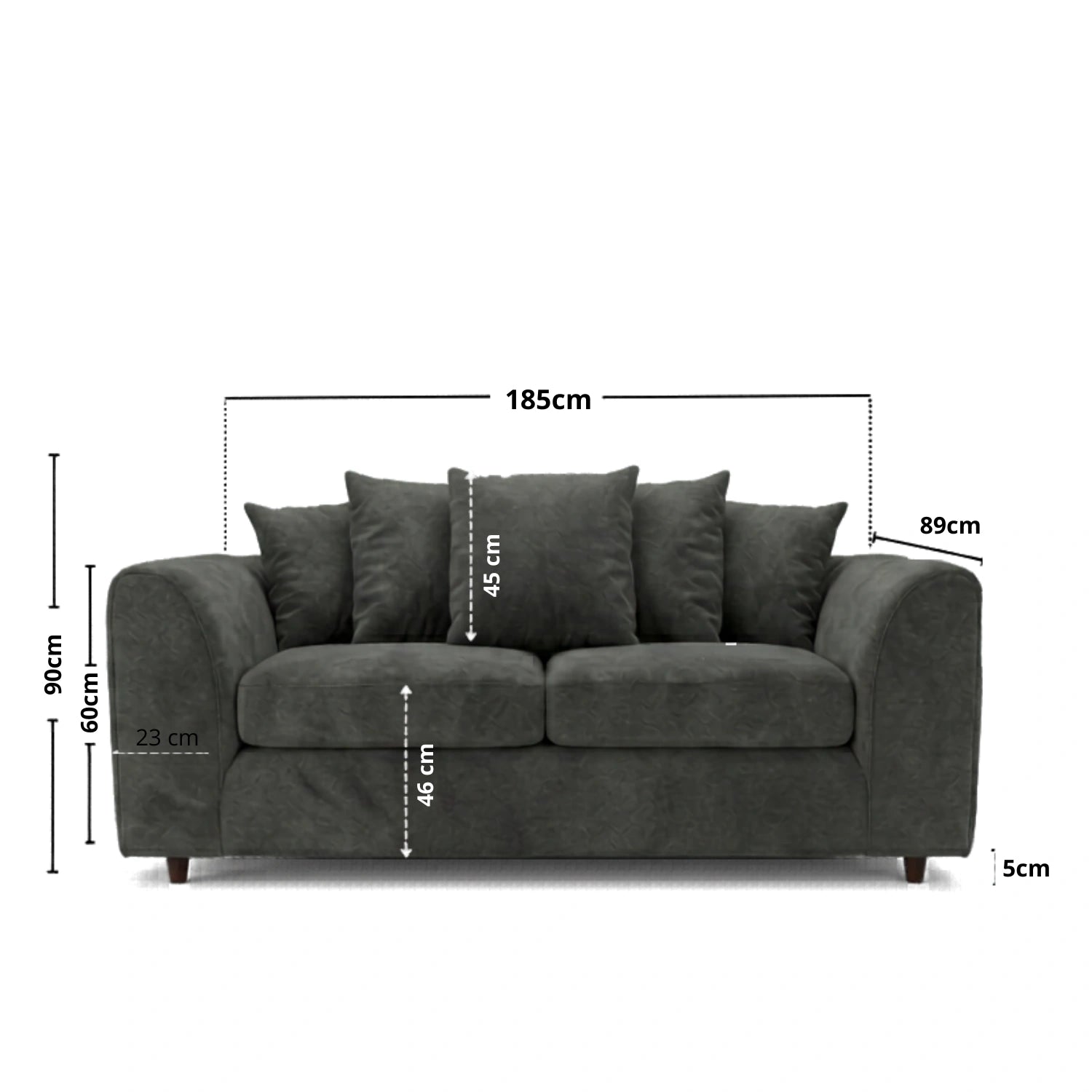 3 seater Dark Grey