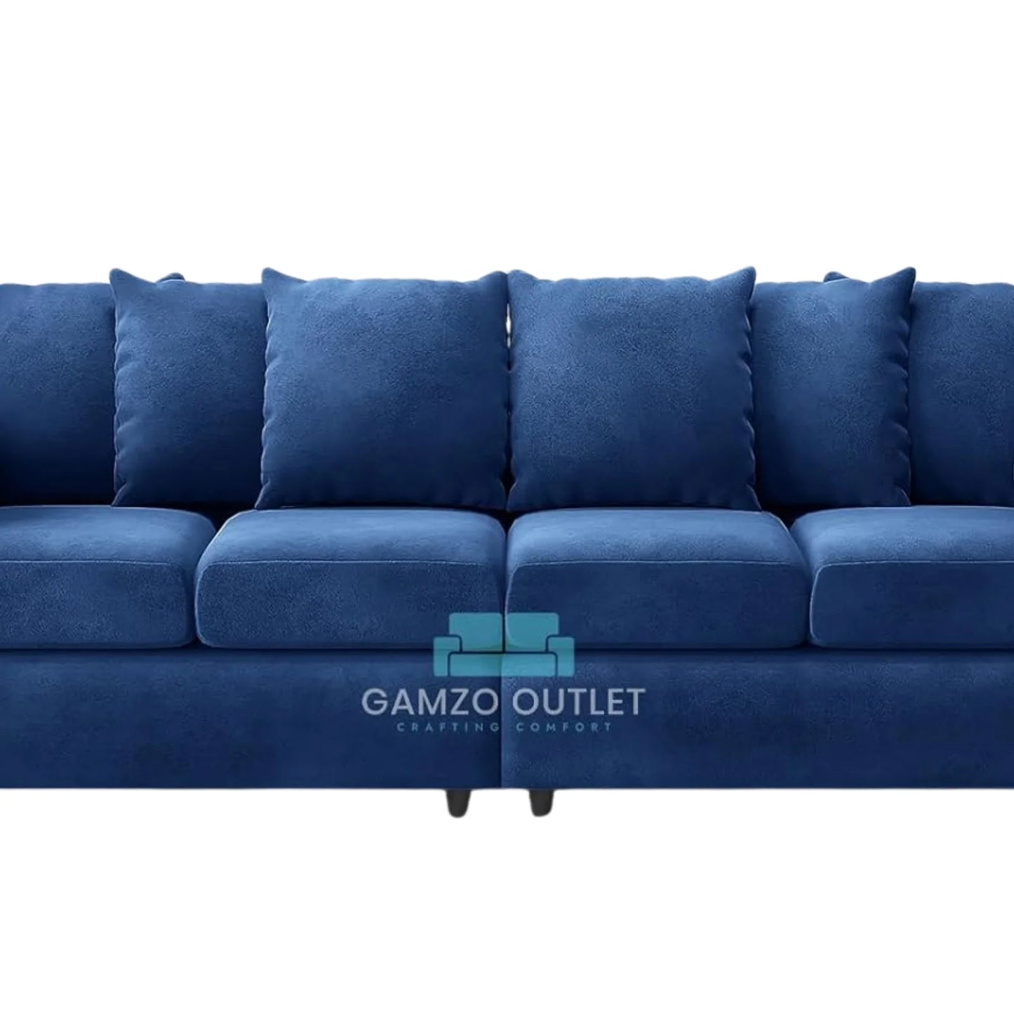 Plush Fabric 4 Seater Scatter Back Sofa