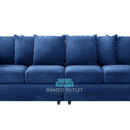 Plush Fabric 4 Seater Scatter Back Sofa