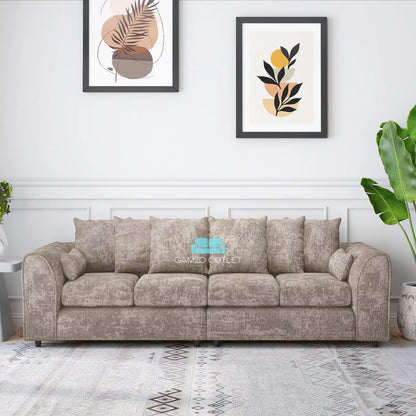Alaska Fabric 4 Seater Scatter Back Sofa