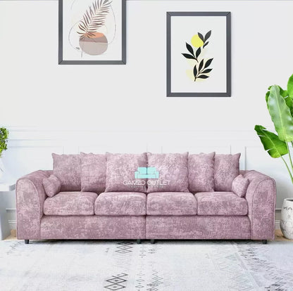 Alaska Fabric 4 Seater Scatter Back Sofa