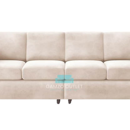 Plush Velvet 4 Seater Full Back Sofa