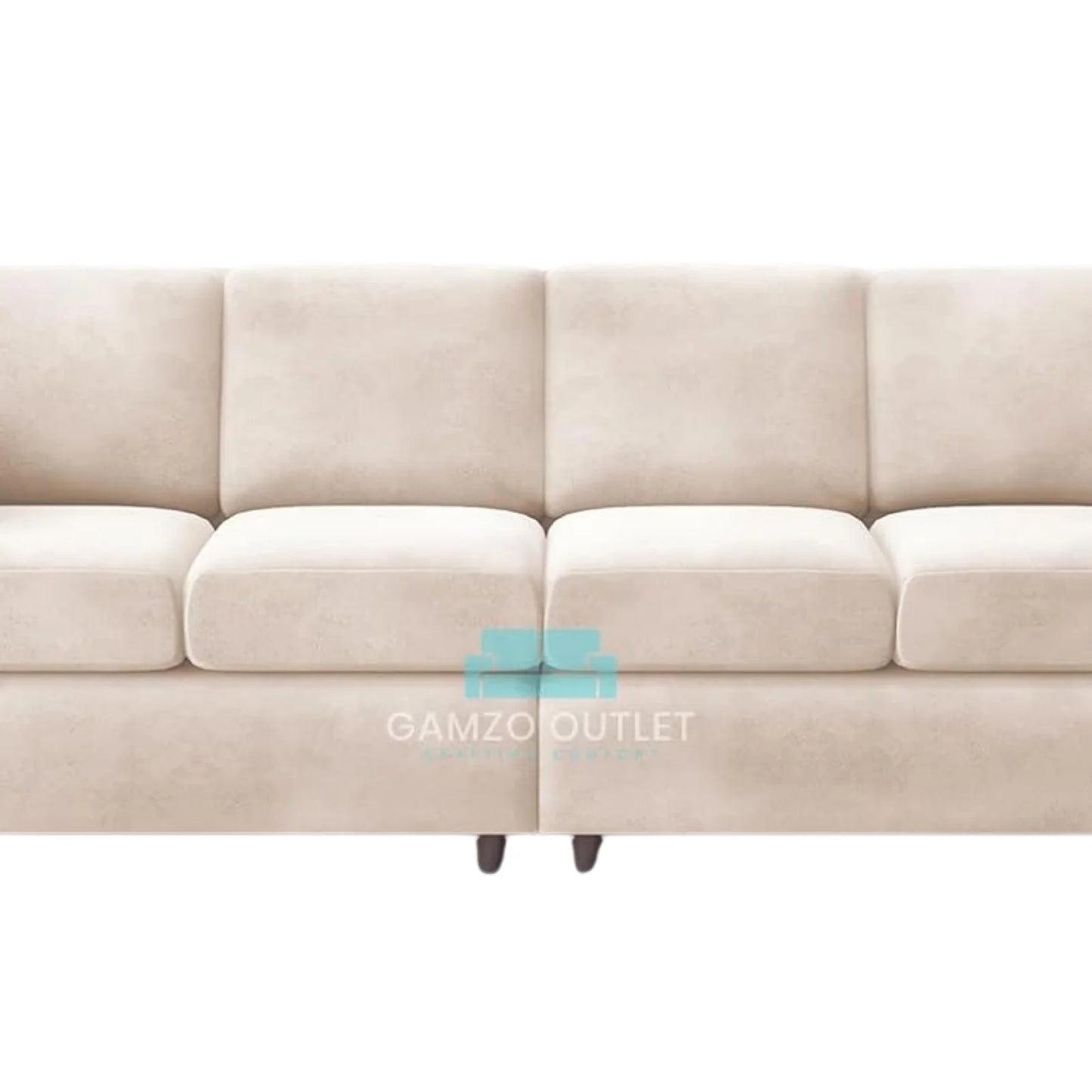Plush Velvet 4 Seater Full Back Sofa