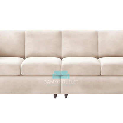 Plush Velvet 4 Seater Full Back Sofa