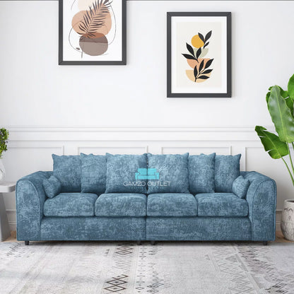 Alaska Fabric 4 Seater Scatter Back Sofa