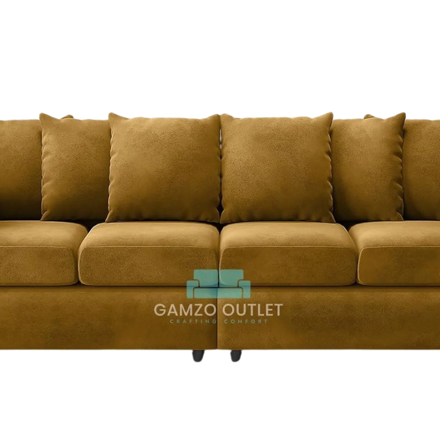 Plush Fabric 4 Seater Scatter Back Sofa