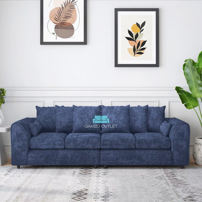 Alaska Fabric 4 Seater Scatter Back Sofa