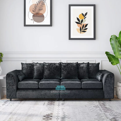 Crushed Velvet 4 Seater Scatter Back Sofa