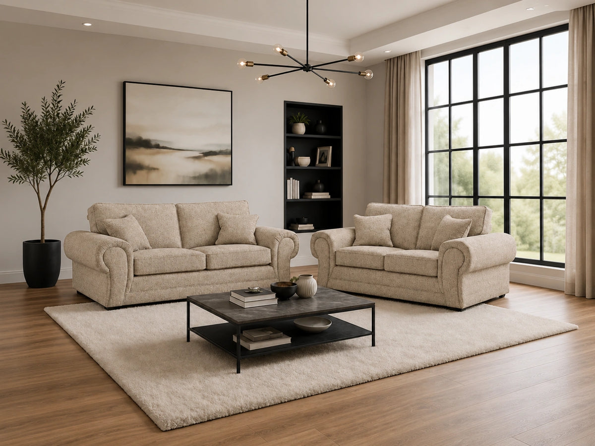Wilcot Fabric Full Back Sofa Set