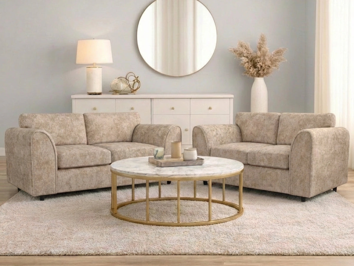 Alaska Fabric Full Back Sofa Set