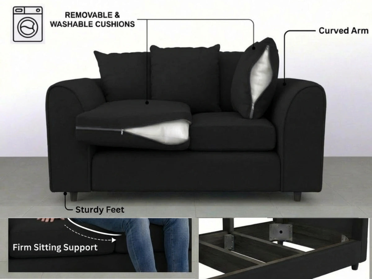 Alaska Fabric Scatter Back Sofa Set
