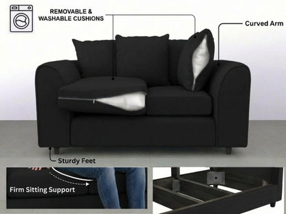 Alaska Fabric Scatter Back Sofa Set