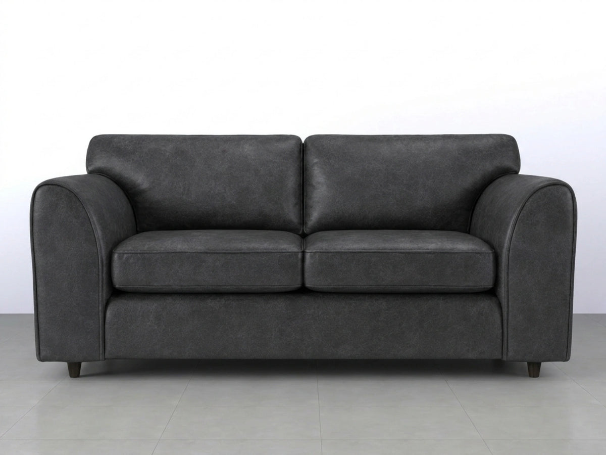 Black Dillon full back leather sofa set by Gamzo Outlet, featuring a stylish 3-seater sofa with plush leather upholstery.