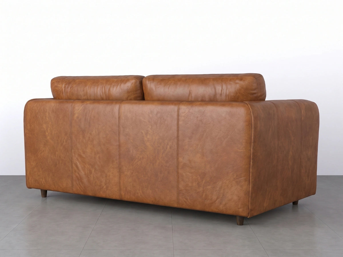 Brown Dillon full back leather sofa set with a 3-seater design from Gamzo Outlet, showcasing plush cushions and sleek upholstery.