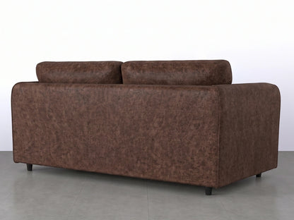 Chocolate brown leather 3-seater sofa from Gamzo Outlet's Dillon Full Back Leather Sofa Set, showing plush cushioning and sleek design.