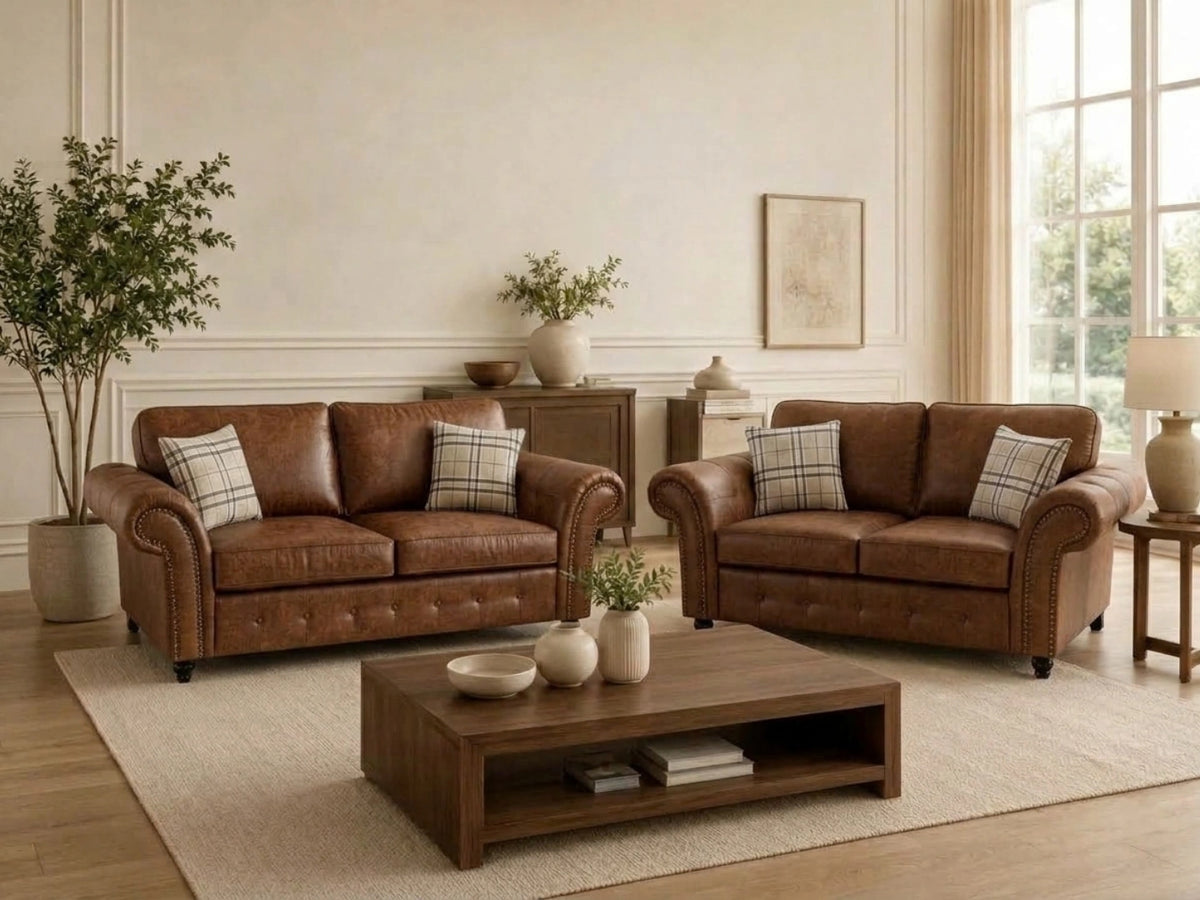 3+2 Seater Chocolate Brown