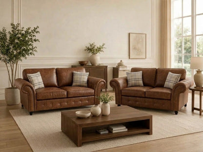 3+2 Seater Chocolate Brown