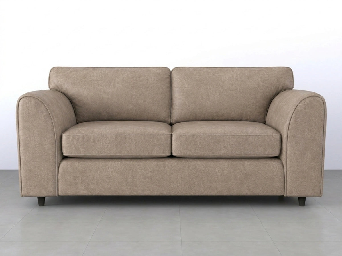 Cream Dillon Full Back Leather Sofa Set with plush cushions, showcasing the comfortable 3-seater sofa from Gamzo Outlet.