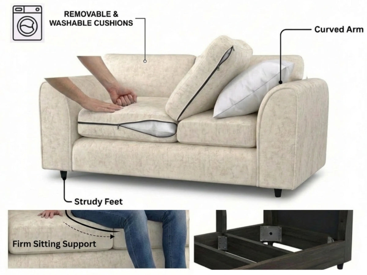 Alaska Fabric Full Back Sofa Set