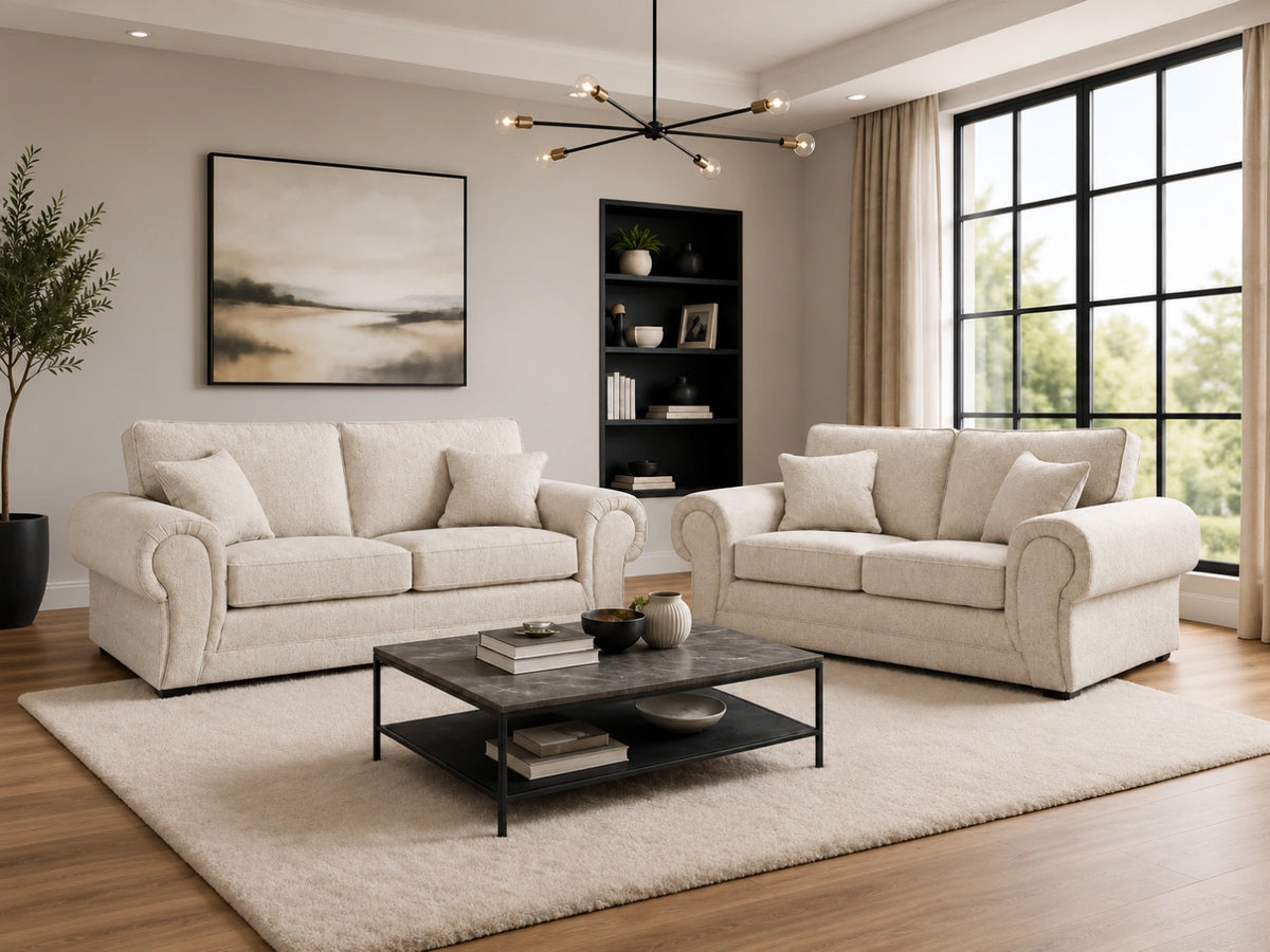 Wilcot Fabric Full Back Sofa Set