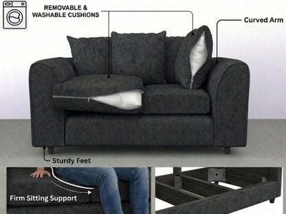 Alaska Fabric Scatter Back Sofa Set
