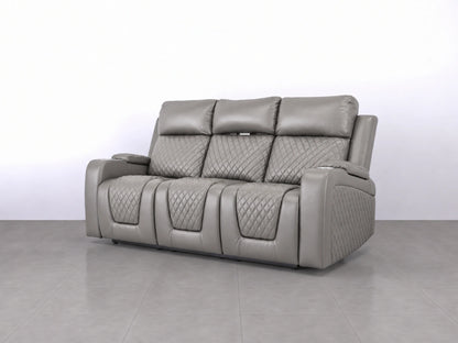 Grey Model B electric recliner 3-seater sofa by Gamzo Outlet with plush cushions and modern design.