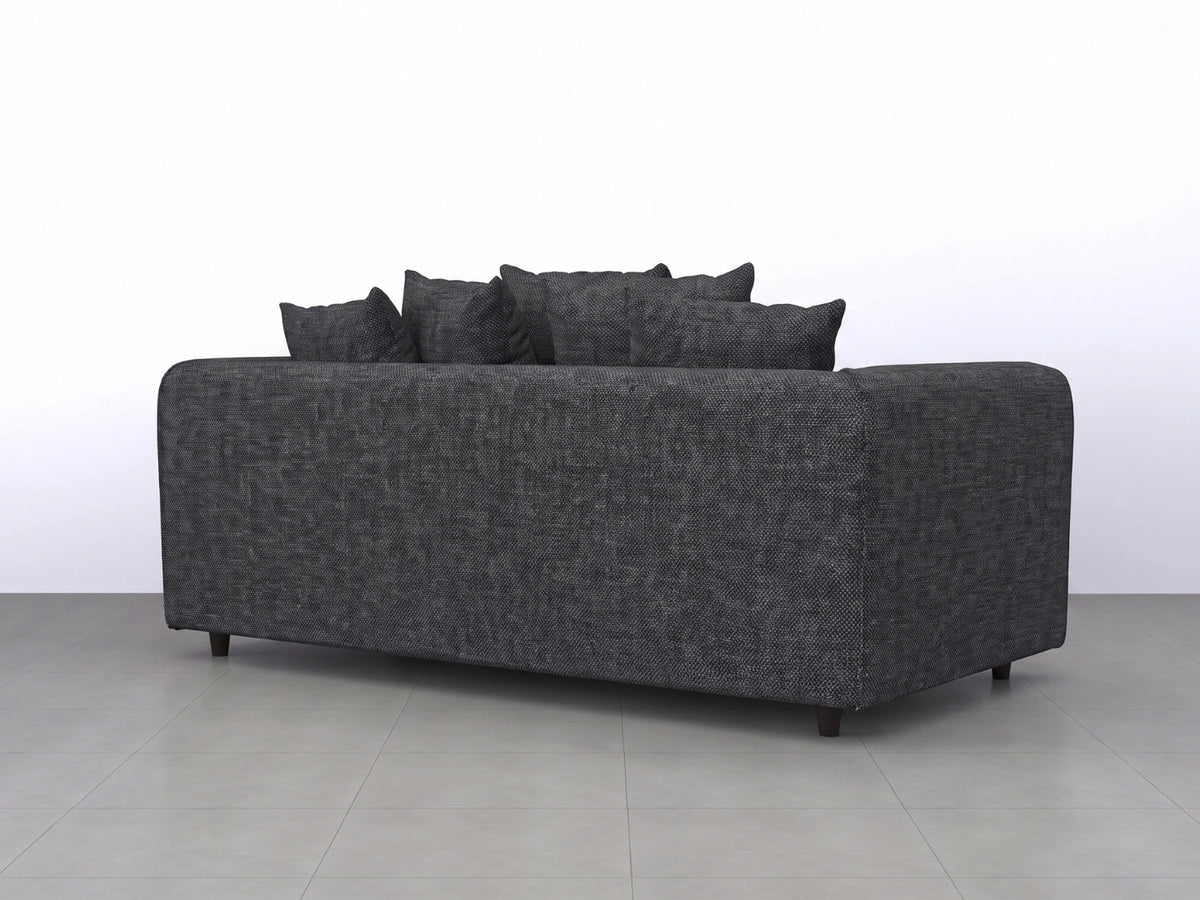 Grey 3-seater fabric scatter back sofa from Gamzo Outlet Lisbon sofa set, showing plush cushions and modern design.