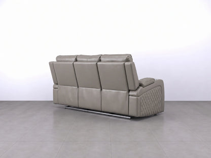 Grey Model B electric recliner sofa by Gamzo Outlet featuring two seats and plush cushioning.