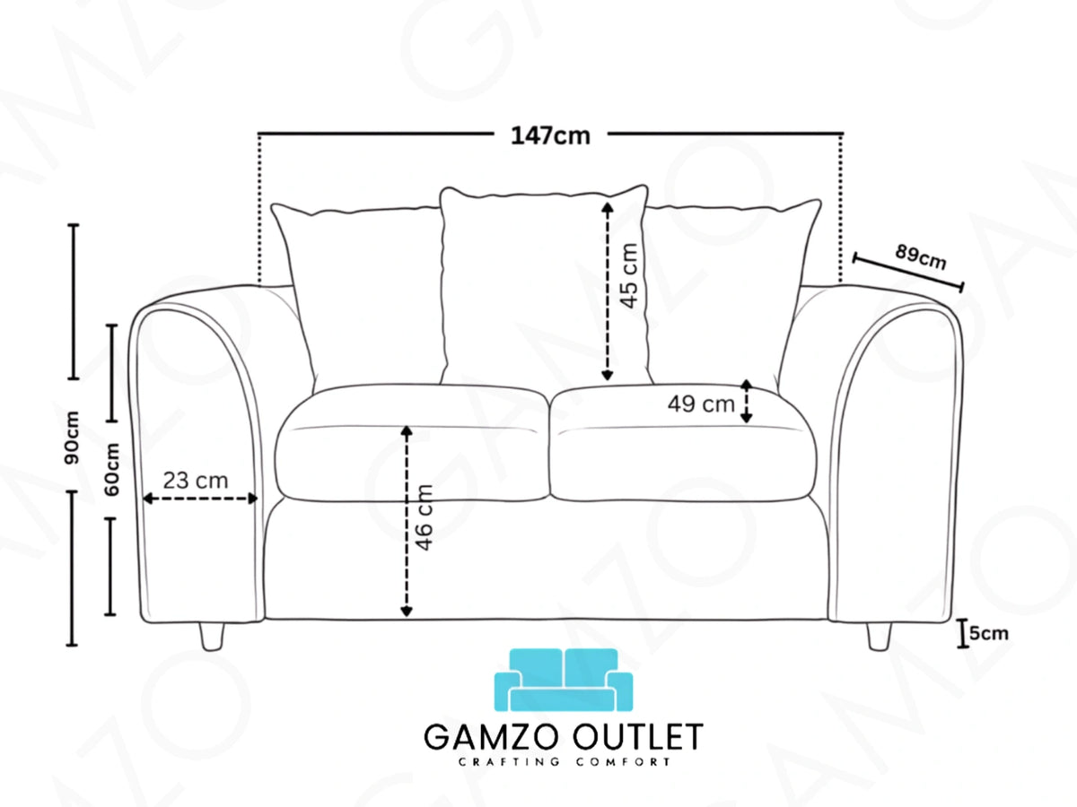 Boucle Fabric Scatter Back Sofa Set