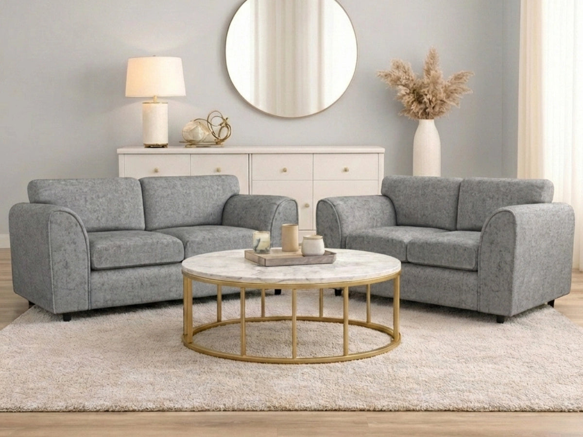 Alaska Fabric Full Back Sofa Set