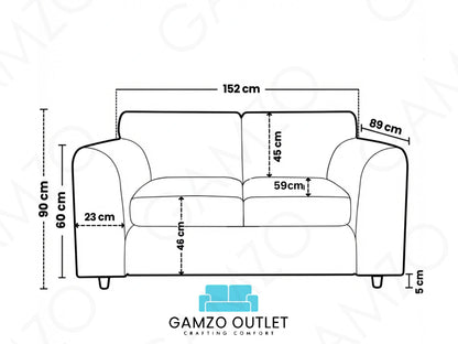 Alaska Fabric Full Back Sofa Set