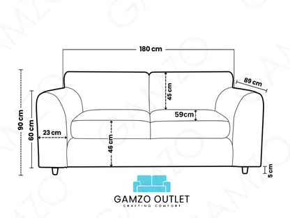 Alaska Fabric Full Back Sofa Set
