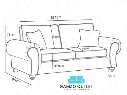 Wilcot Fabric Full Back Sofa Set