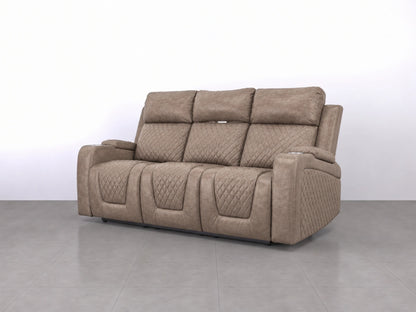 Mocha Model B electric recliner 3-seater sofa by Gamzo Outlet with plush cushions and modern design.