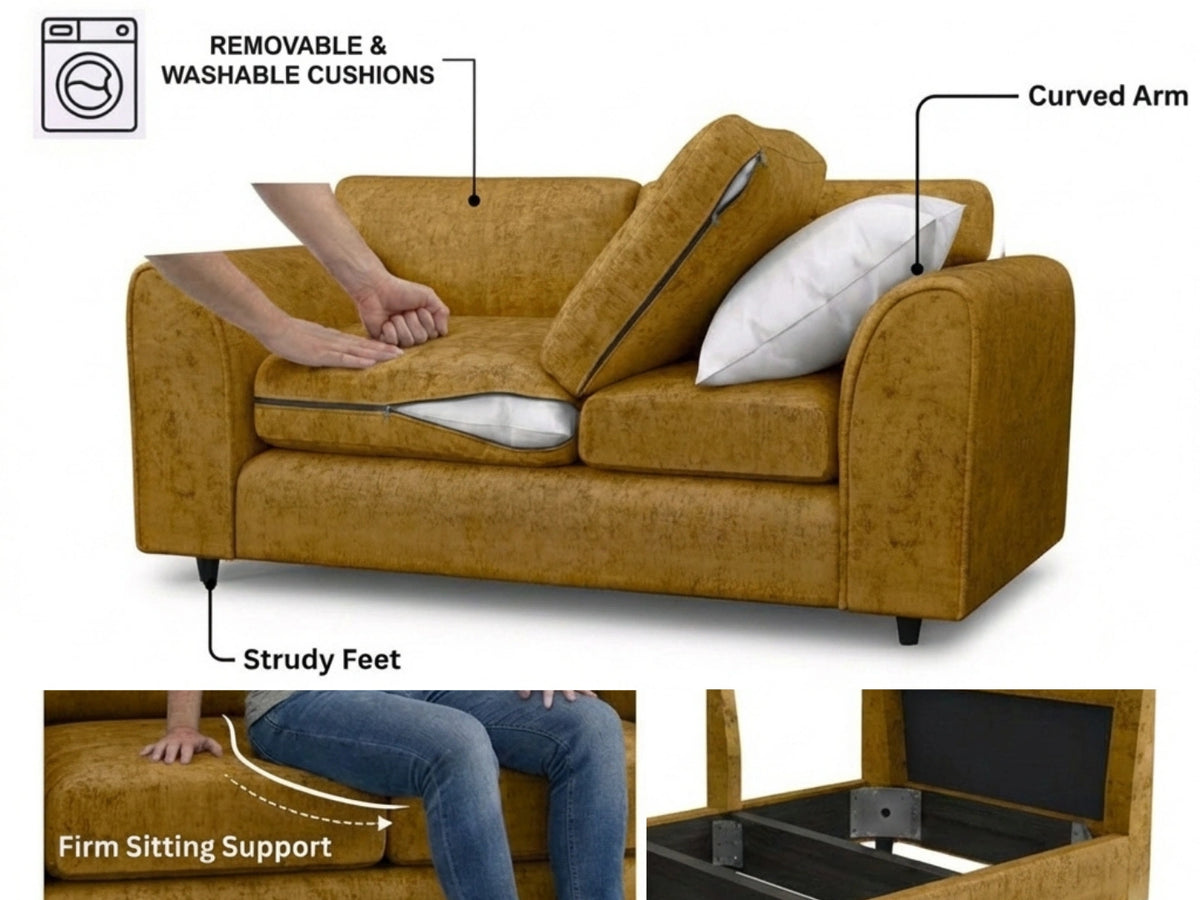 Alaska Fabric Full Back Sofa Set