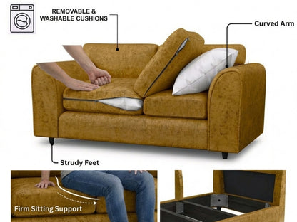 Alaska Fabric Full Back Sofa Set