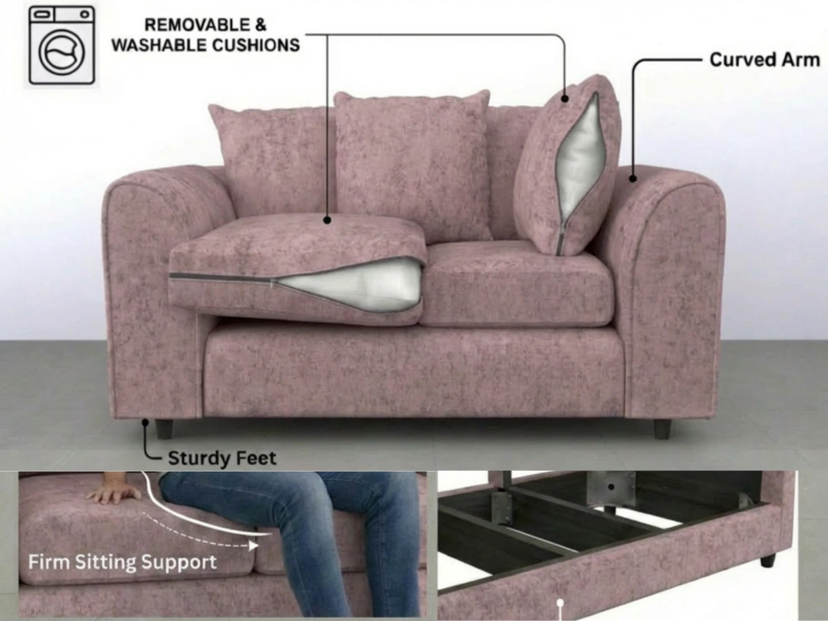 Alaska Fabric Scatter Back Sofa Set