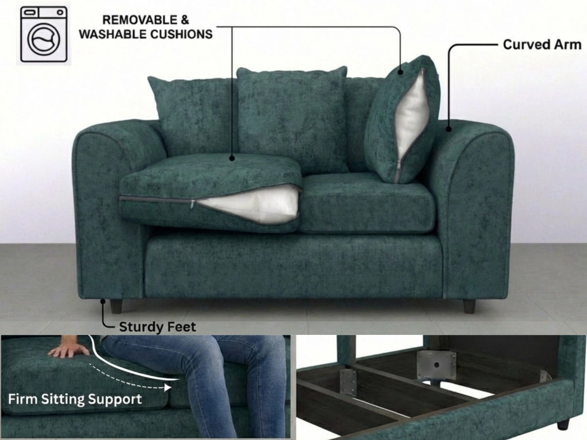 Alaska Fabric Scatter Back Sofa Set