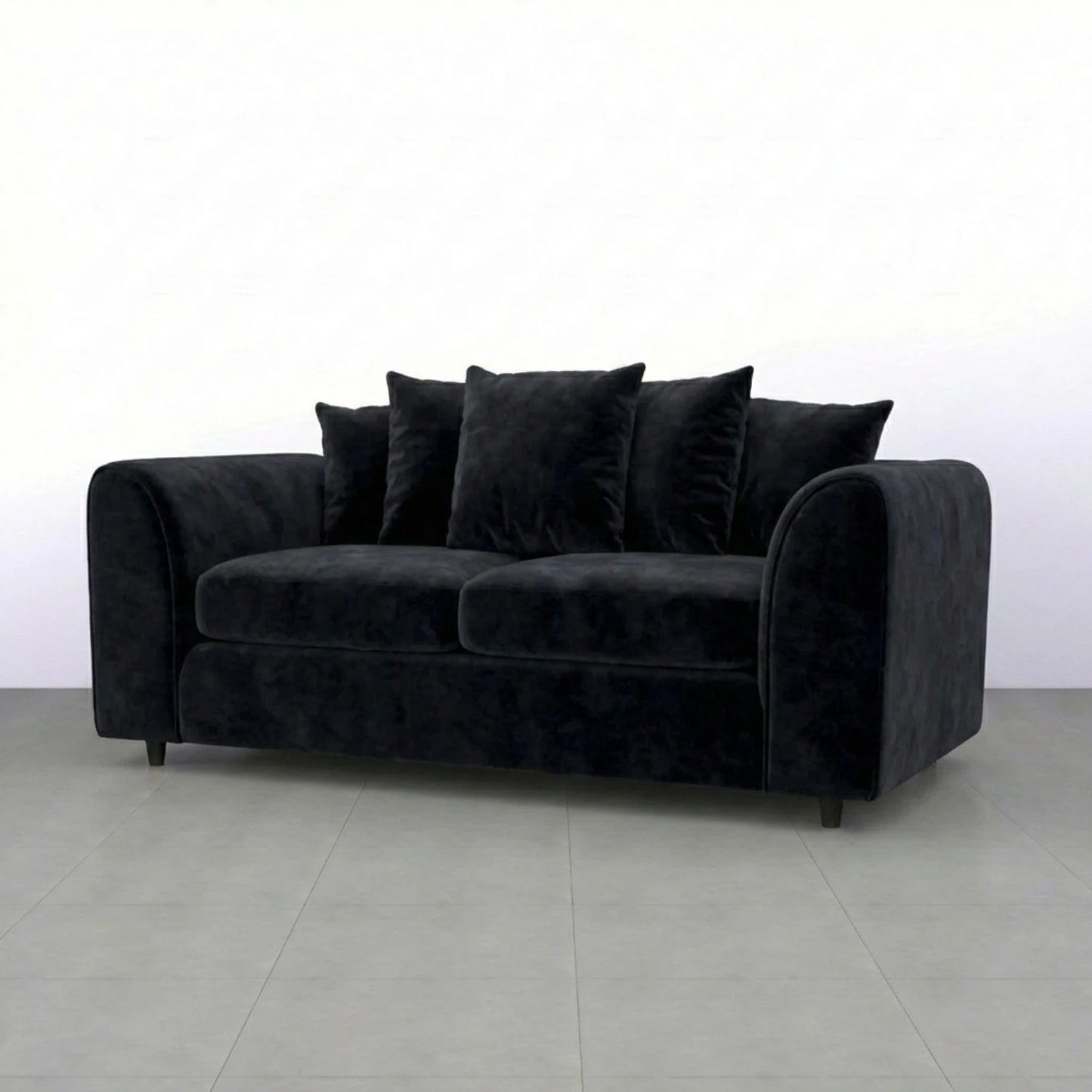 3 + 2 seater black