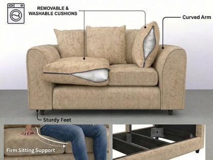 Alaska Fabric Scatter Back Sofa Set