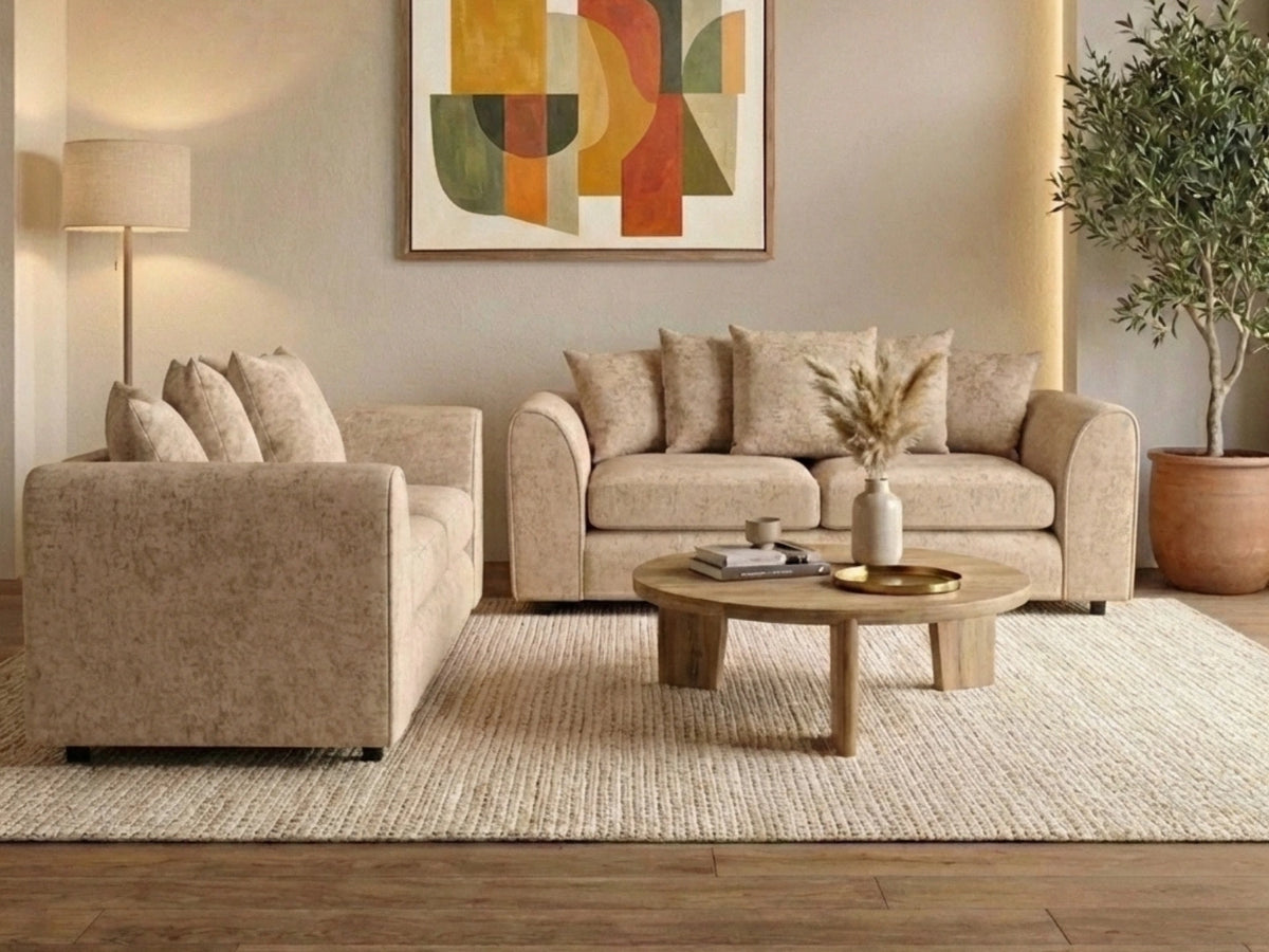 Alaska Fabric Scatter Back Sofa Set