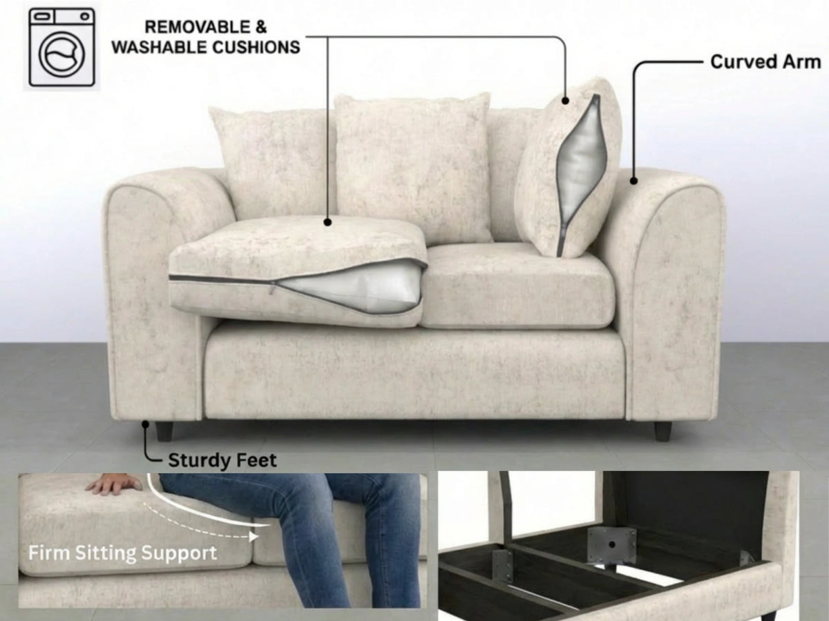 Alaska Fabric Scatter Back Sofa Set