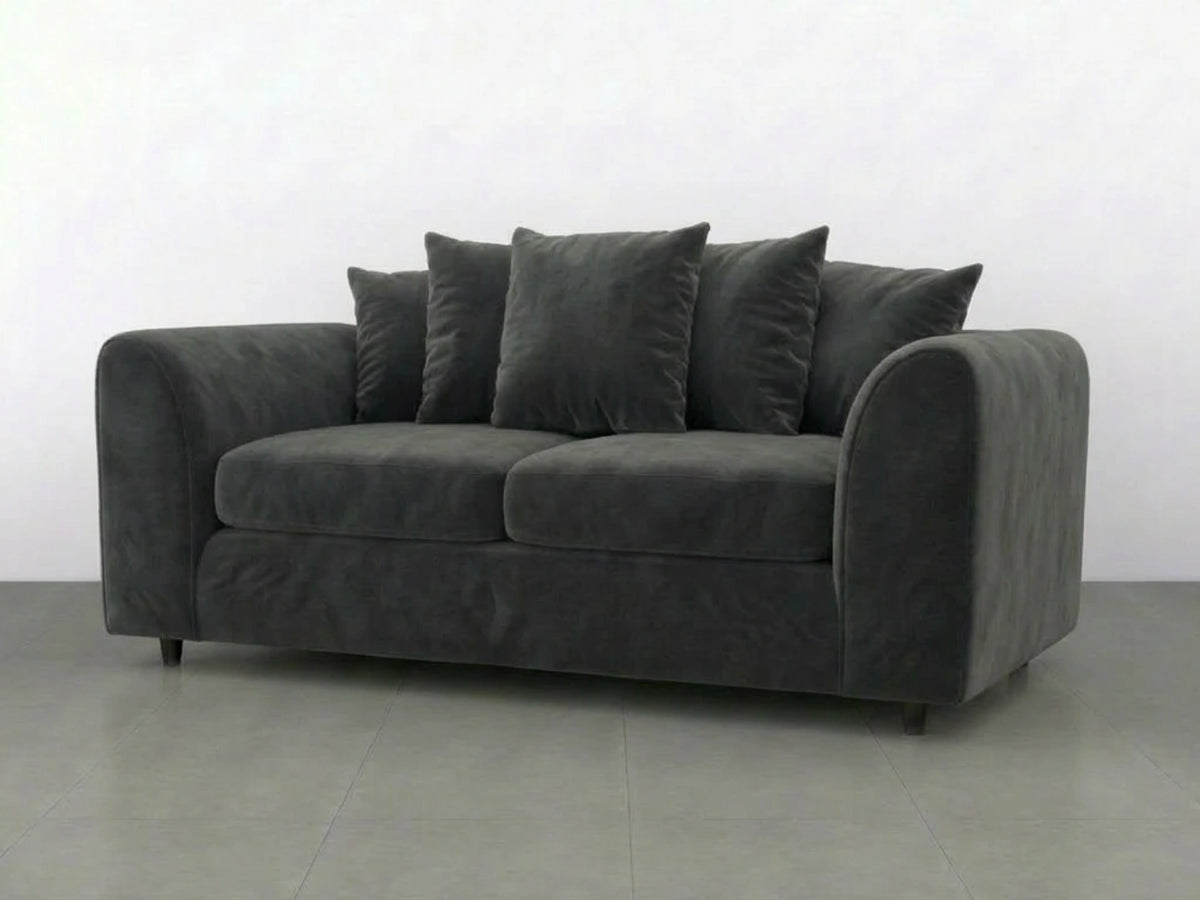 Plush Fabric Scatter Back Sofa Set