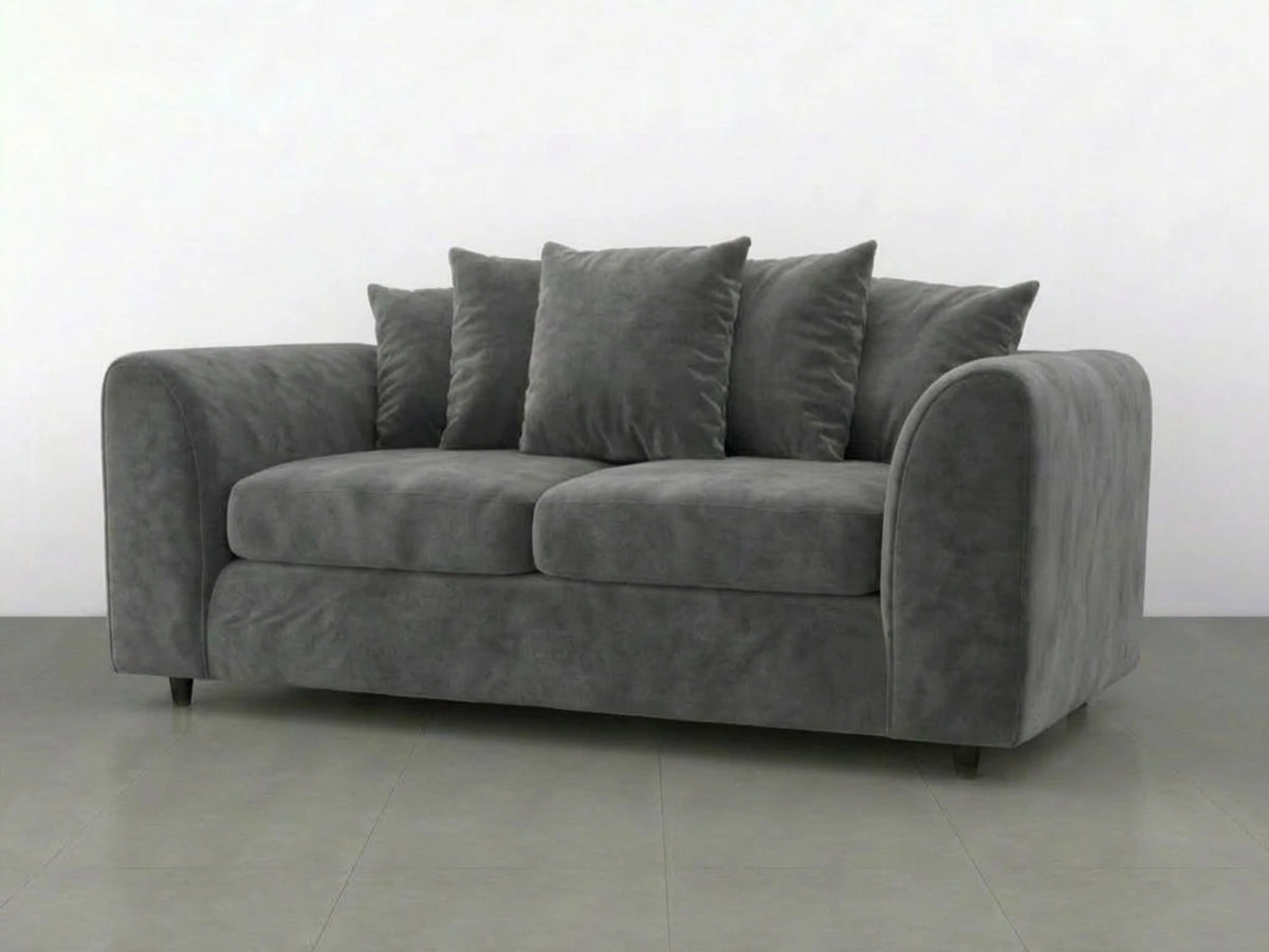 Plush Fabric Scatter Back Sofa Set