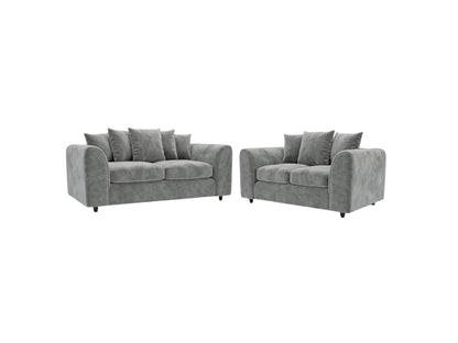 Plush Fabric Scatter Back Sofa Set