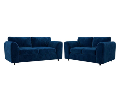 Plush Velvet Fabric Full Back Sofa Set