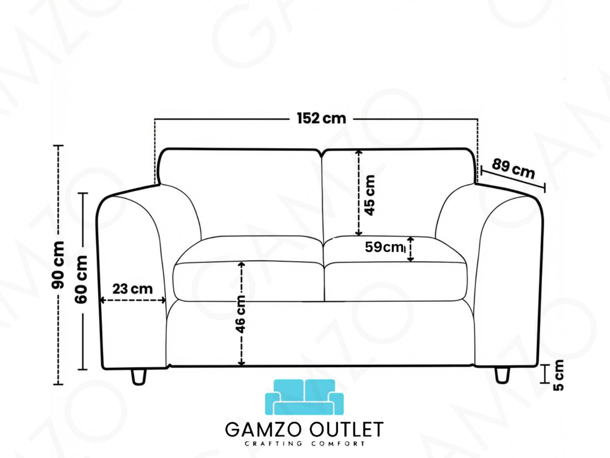 Plush Velvet Fabric Full Back Sofa Set