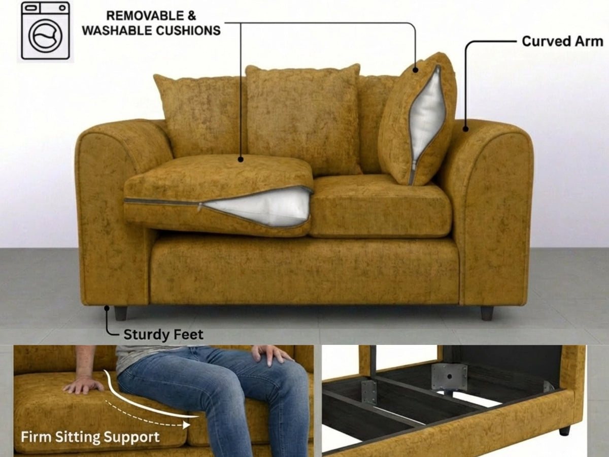 Alaska Fabric Scatter Back Sofa Set