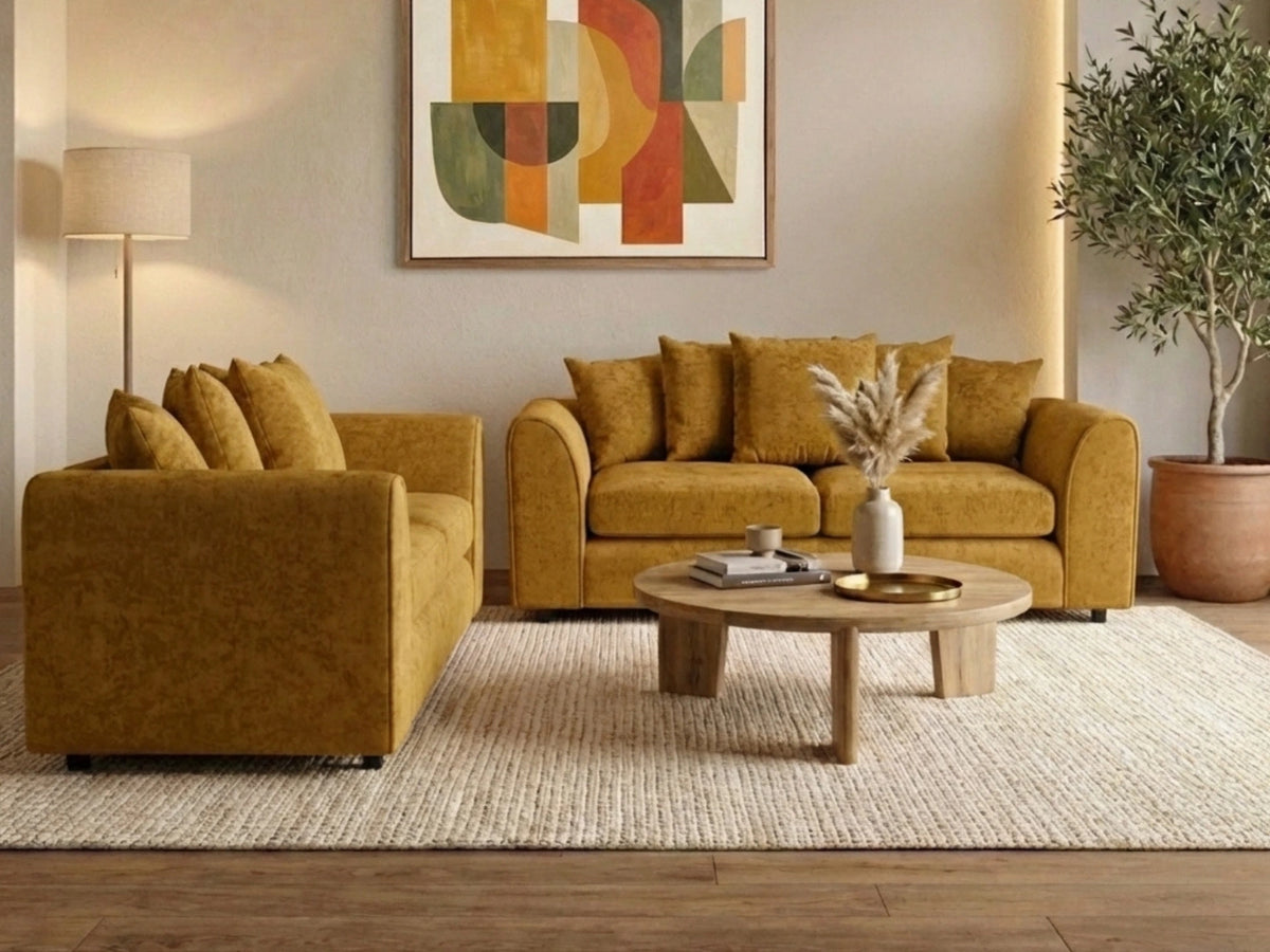 Alaska Fabric Scatter Back Sofa Set