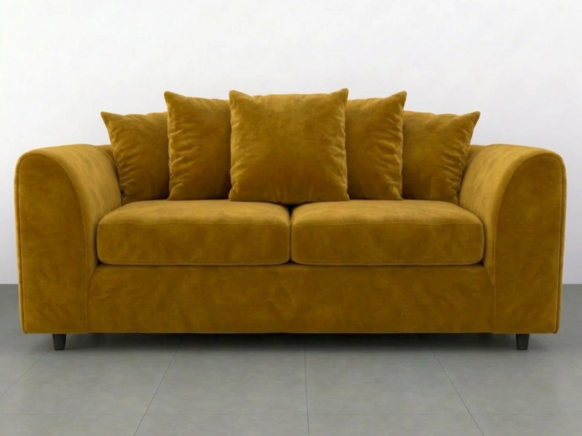 Plush Fabric Scatter Back Sofa Set